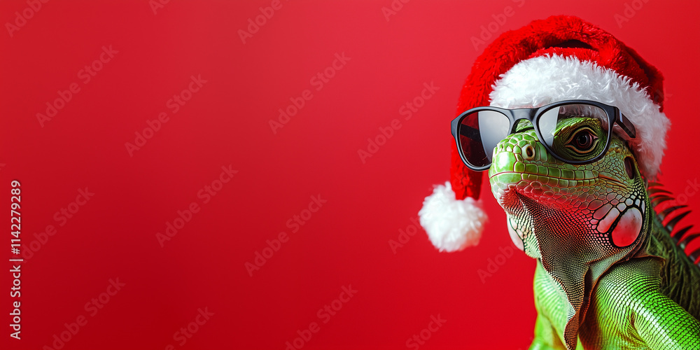 Festive Iguana in Santa Hat Festive Iguana in Santa Hat