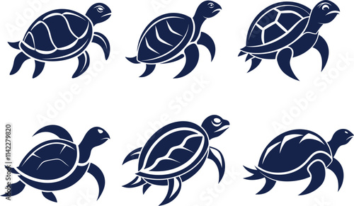 set of sea turtles
