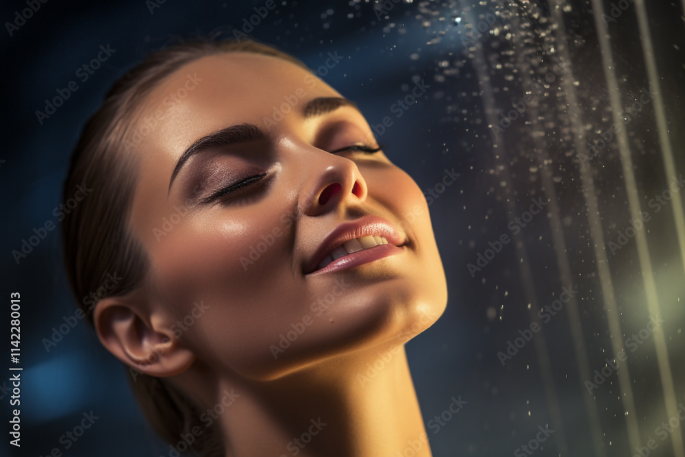 Beautiful Woman Bathing in the Rain Beautiful Woman Bathing in the Rain