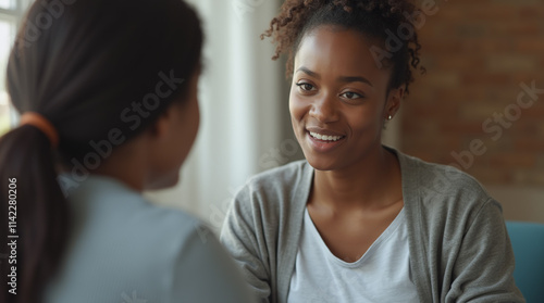 Therapy Session with Female Counselor, Two Women Talking