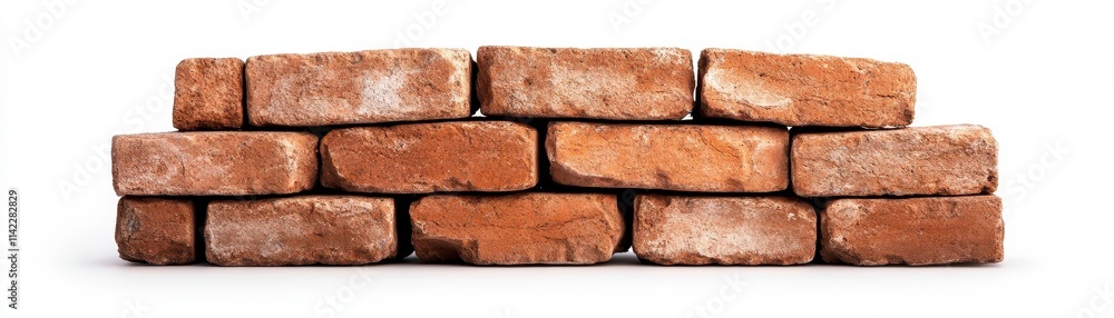 Stack of classic red bricks on a white background. Stack of classic red bricks on a white background.