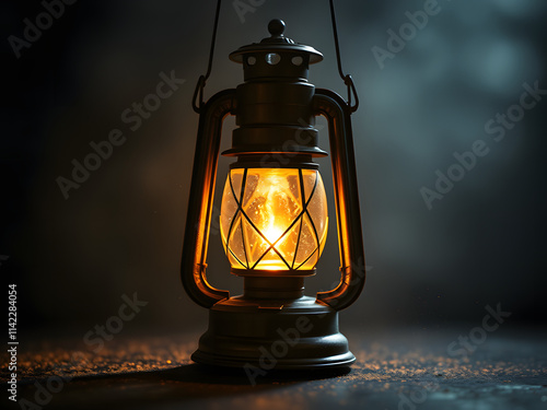 A Beacon of Hope: A lone lantern glows brightly amidst a misty, darkened setting, symbolizing resilience, guidance, and the enduring power of hope. 