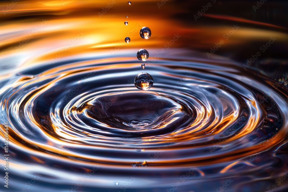 Tranquil Water Drop Ripple Effect Tranquil Water Drop Ripple Effect