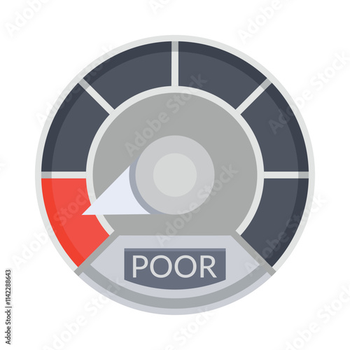 Credit rating indicator showing rating from poor to excellent on a clean white background for financial assessments