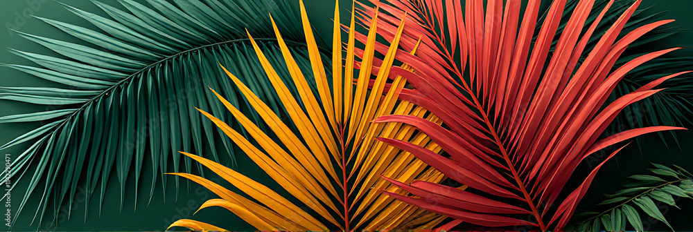 Palm leaves from tropical regions exhibit vibrant colors that evoke a sense of exoticism in various cultural settings worldwide._00001_ Palm leaves from tropical regions exhibit vibrant colors that evoke a sense of exoticism in various cultural settings worldwide._00001_
