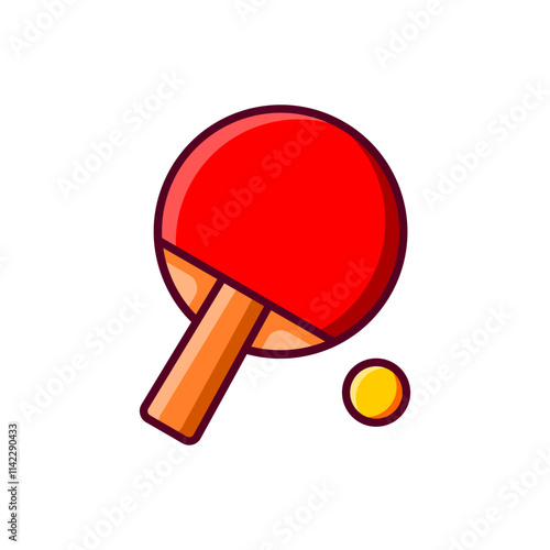 ping pong racket and ball