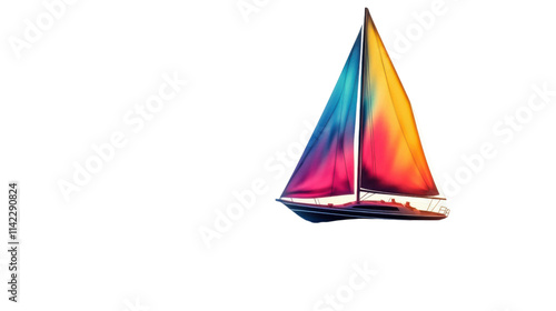 Abstract sailboat, transparent background photo