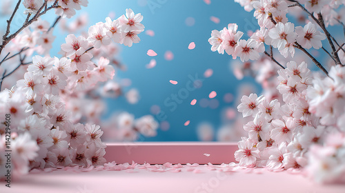 桜の背景ステージ素材