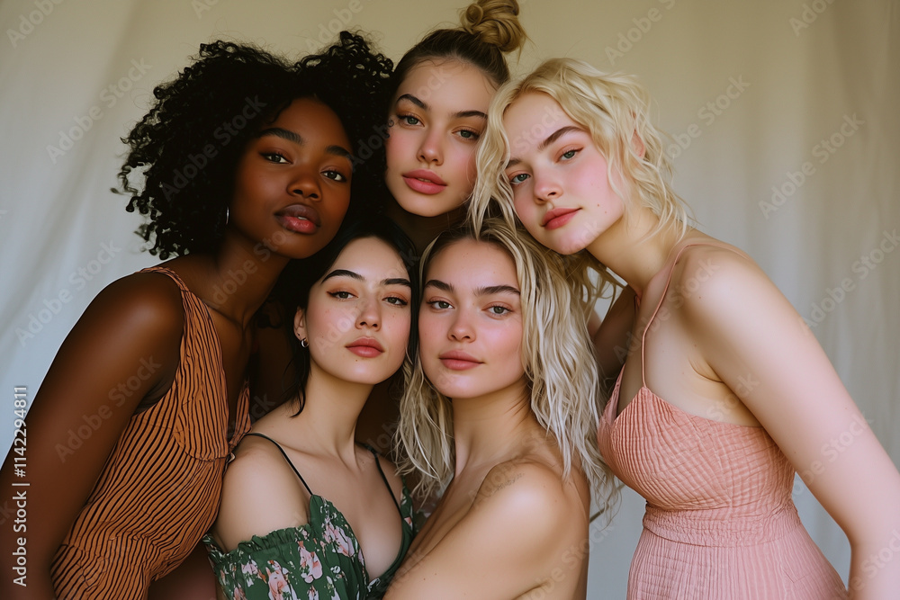 Obraz premium Diverse Beauty Portrait Group Shot