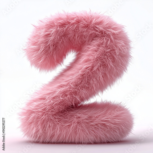 Fluffy pink figure