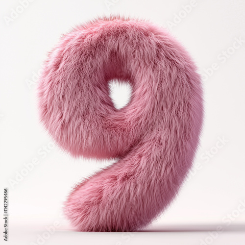 Fluffy pink figure
