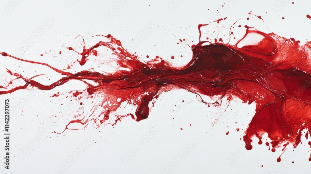 a dynamic and abstract display of red splatters on a white background a dynamic and abstract display of red splatters on a white background