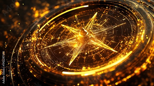 Wallpaper Mural Golden World Illustration Featuring Elegant Metallic Tones and Luxurious Details Torontodigital.ca