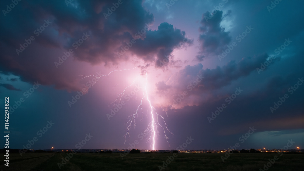 Lightning weather theme. Generative ai. Lightning weather theme. Generative ai.