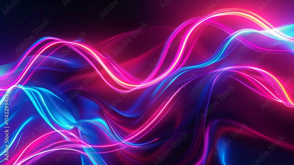 A digital illustration of glowing neon lines on a dark background A digital illustration of glowing neon lines on a dark background