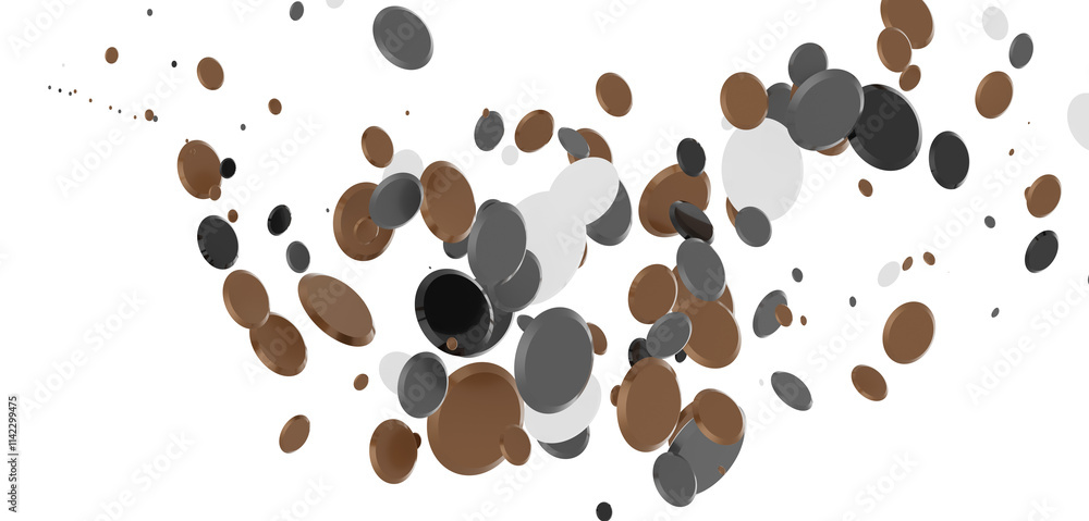 Obraz premium confetti png. Gold confetti falls from the sky.