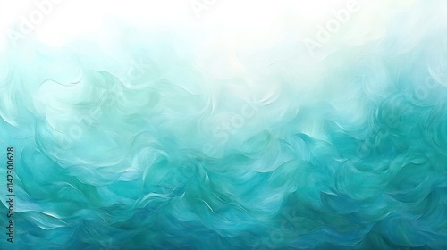 Abstract teal, aqua, and turquoise waves background. Soft, flowing, and textured design.