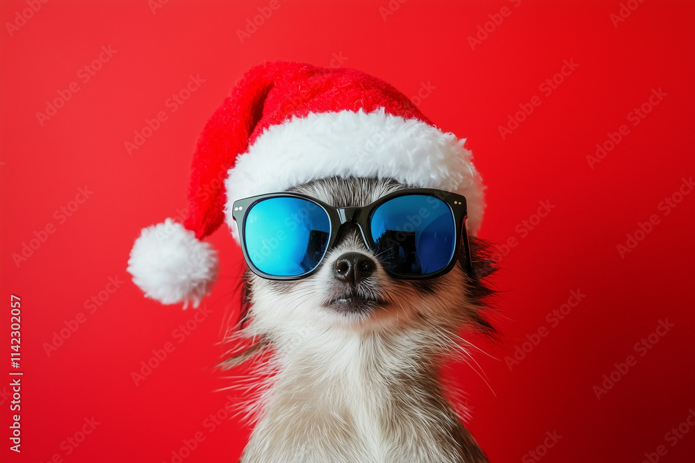 Festive Dog in Sunglasses Festive Dog in Sunglasses