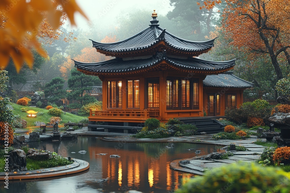 pavilion in the garden of the temple pavilion in the garden of the temple