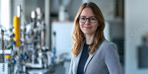 Obraz na płótnie Geophysicist standing confidently in a lab environment with a smile, portrait shot w salonie