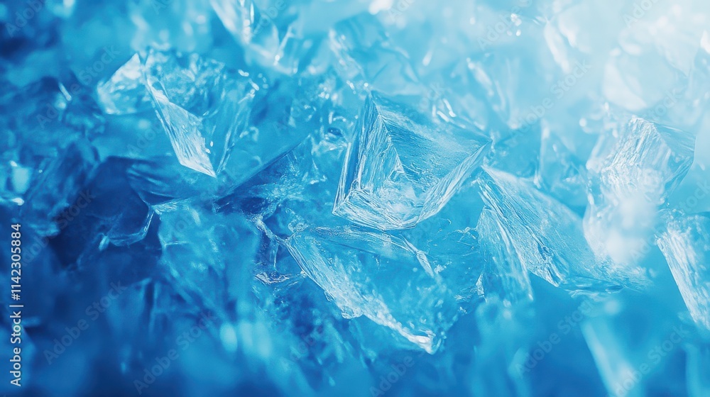 Abstract Blue Ice Crystals Background Texture Abstract Blue Ice Crystals Background Texture
