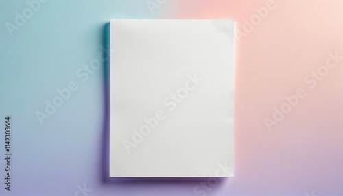 Empty white paper on a soft gradient backdrop with copy space