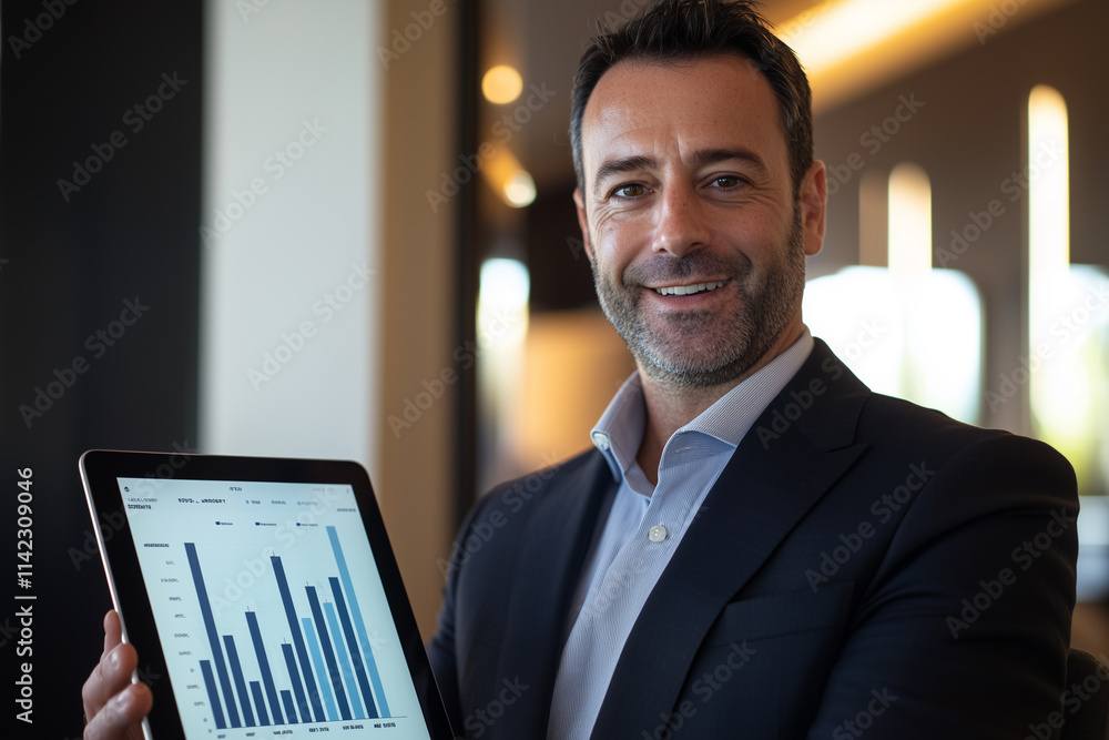 Professional Smiling Businessman with Tablet Professional Smiling Businessman with Tablet
