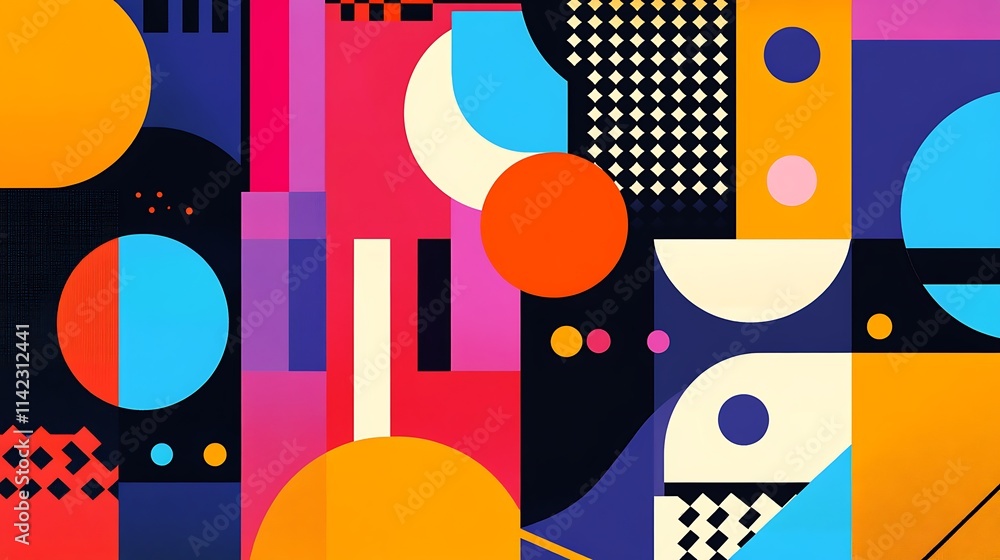 Abstract geometric shapes in vibrant colors. (8) Abstract geometric shapes in vibrant colors. (8)