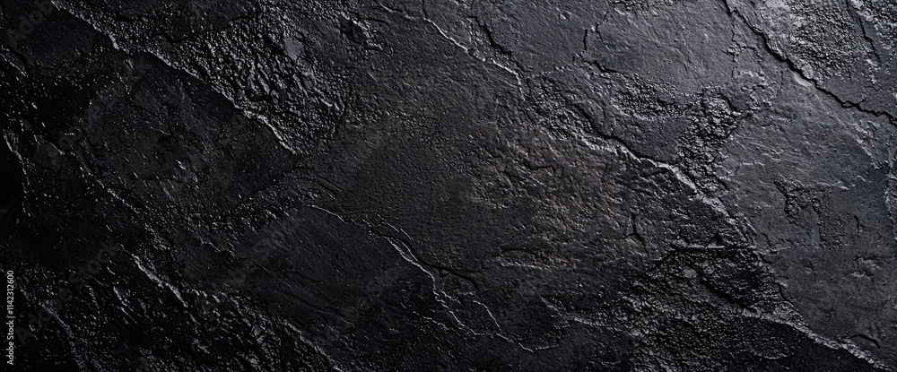 Black background with a dark concrete texture for design and decoration. Background of rough stone or old wall surface, in a dark black color Black background with a dark concrete texture for design and decoration. Background of rough stone or old wall surface, in a dark black color