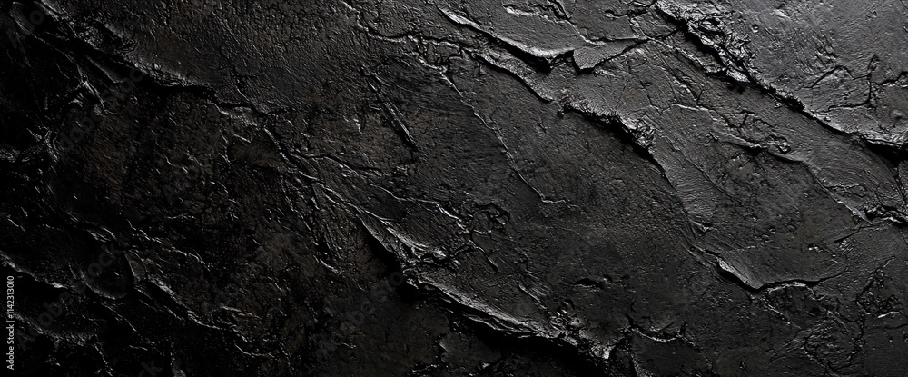 Black background with a dark concrete texture for design and decoration. Background of rough stone or old wall surface, in a dark black color Black background with a dark concrete texture for design and decoration. Background of rough stone or old wall surface, in a dark black color