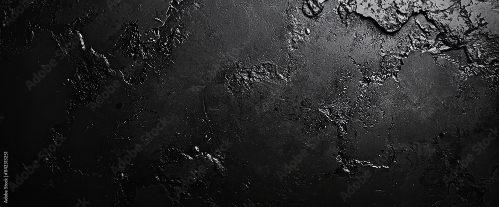 Black background with a dark concrete texture for design and decoration. Background of rough stone or old wall surface, in a dark black color Black background with a dark concrete texture for design and decoration. Background of rough stone or old wall surface, in a dark black color