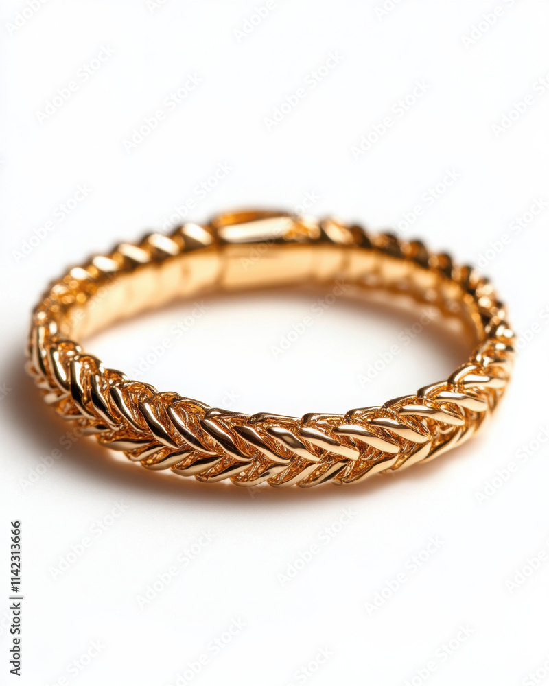 Obraz premium Elegant gold braided bracelet, perfect for fashion enthusiasts.
