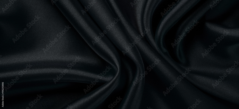 Obraz premium Black fabric background with a cross-sectional texture.