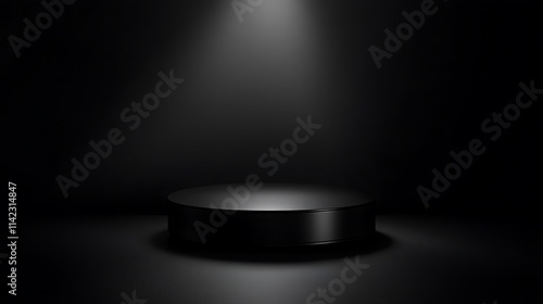 Obraz na płótnie Minimalistic luxury black background with sleek design and soft spotlight w salonie