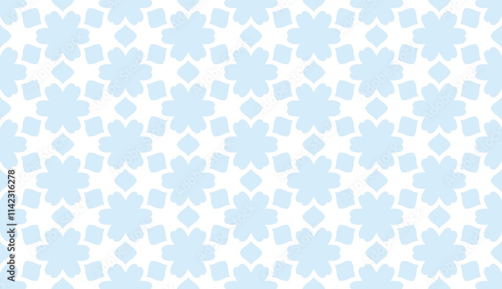 Elegant Light Blue Floral Geometric Seamless Background. Elegant Light Blue Floral Geometric Seamless Background.