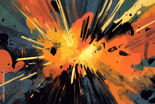 Dynamic comic book revolution showcasing engaging text arrangement and design