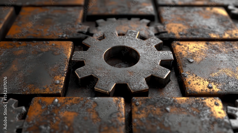 Close-up of rusty gears and metal squares. Industrial, mechanical, gears, cogs, rusty, metal Close-up of rusty gears and metal squares. Industrial, mechanical, gears, cogs, rusty, metal