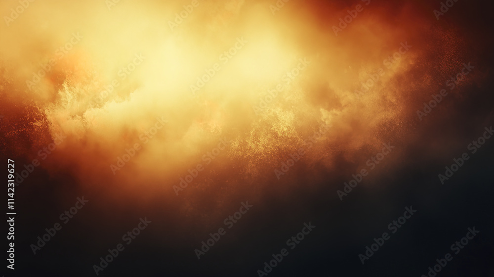 Naklejka premium Dramatic orange and black gradient background with soft cloud textures