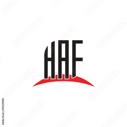HAF letter logo design with white background in illustrator, vector logo modern alphabet font