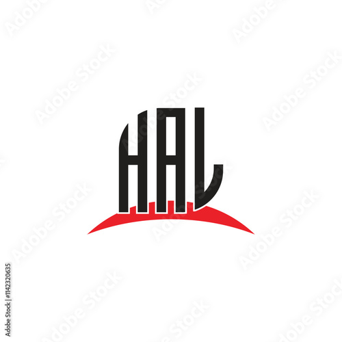 HAL letter logo design with white background in illustrator, vector logo modern alphabet font