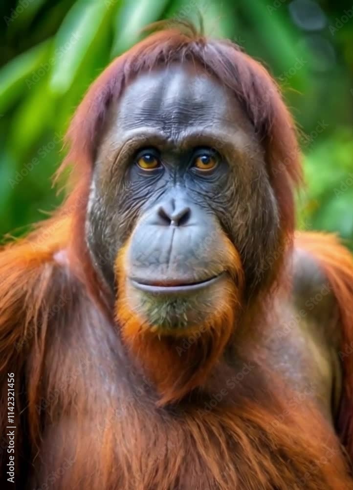 Orangutan Navigates Canopy Lush Rainforest in Stunning Orangutan Navigates Canopy Lush Rainforest in Stunning