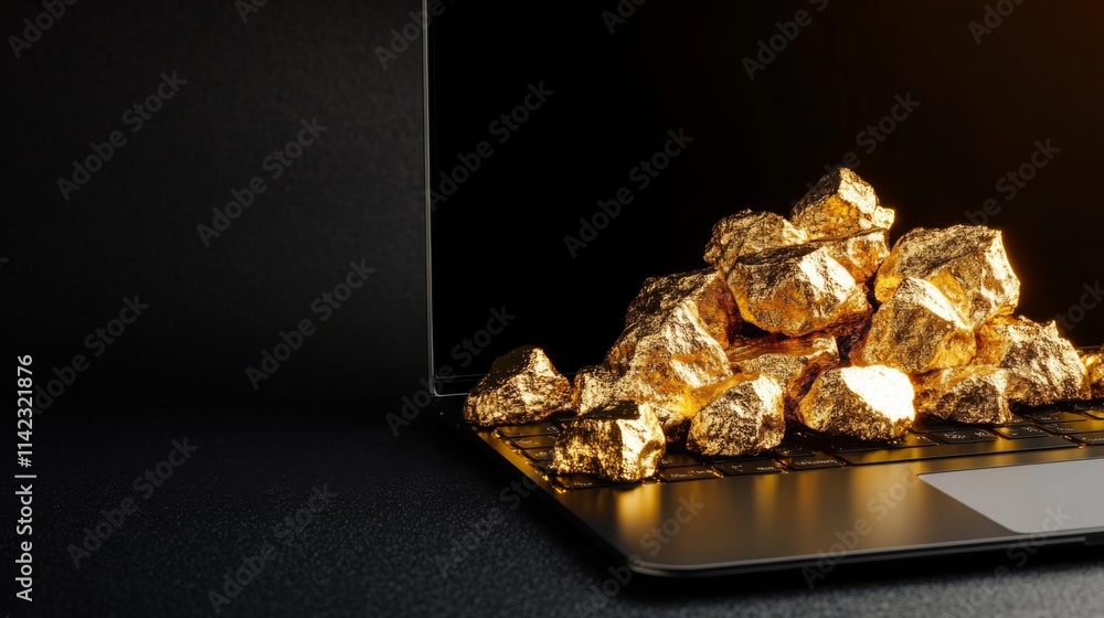 Digital Gold Trading Platform on Laptop Screen Digital Gold Trading Platform on Laptop Screen