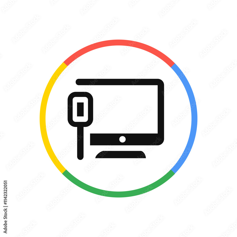 Computer and Cable Icon
Computer and Cable Icon