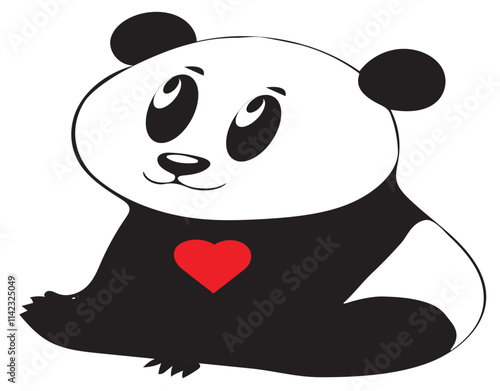 A Panda vector style with white background .