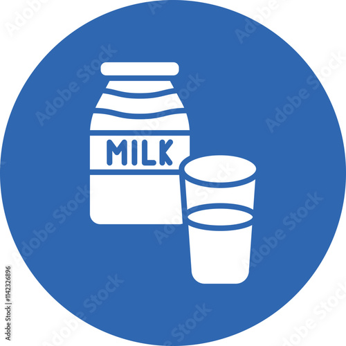 Skim Milk glyph circle icon