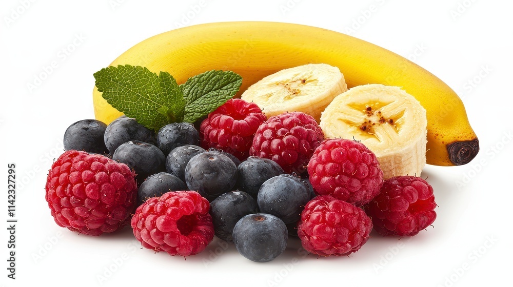 Delicious Banana, Blueberry, and Raspberry Fruit Medley Delicious Banana, Blueberry, and Raspberry Fruit Medley
