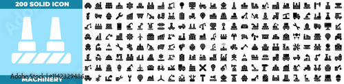 Machinery Solid Editable Icons set