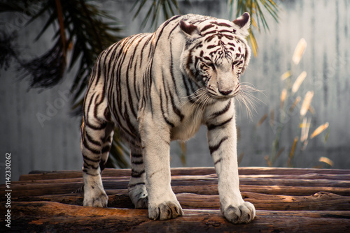 white bengal tiger in zoo