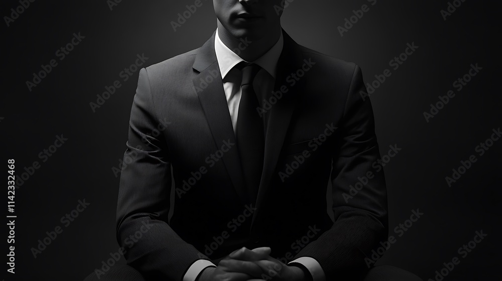 Solid black background for interview video setup, professional tone