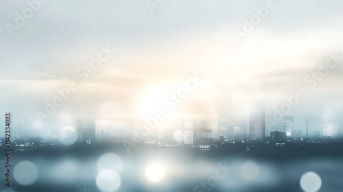 Obraz na płótnie Minimalistic cityscape with blurred skyscrapers and pastel tones w salonie